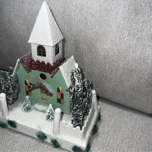 Christopher Radko Shiny Brite Sparkle Town Mistletoe Circle Church in VGC - Picture 3 of 4